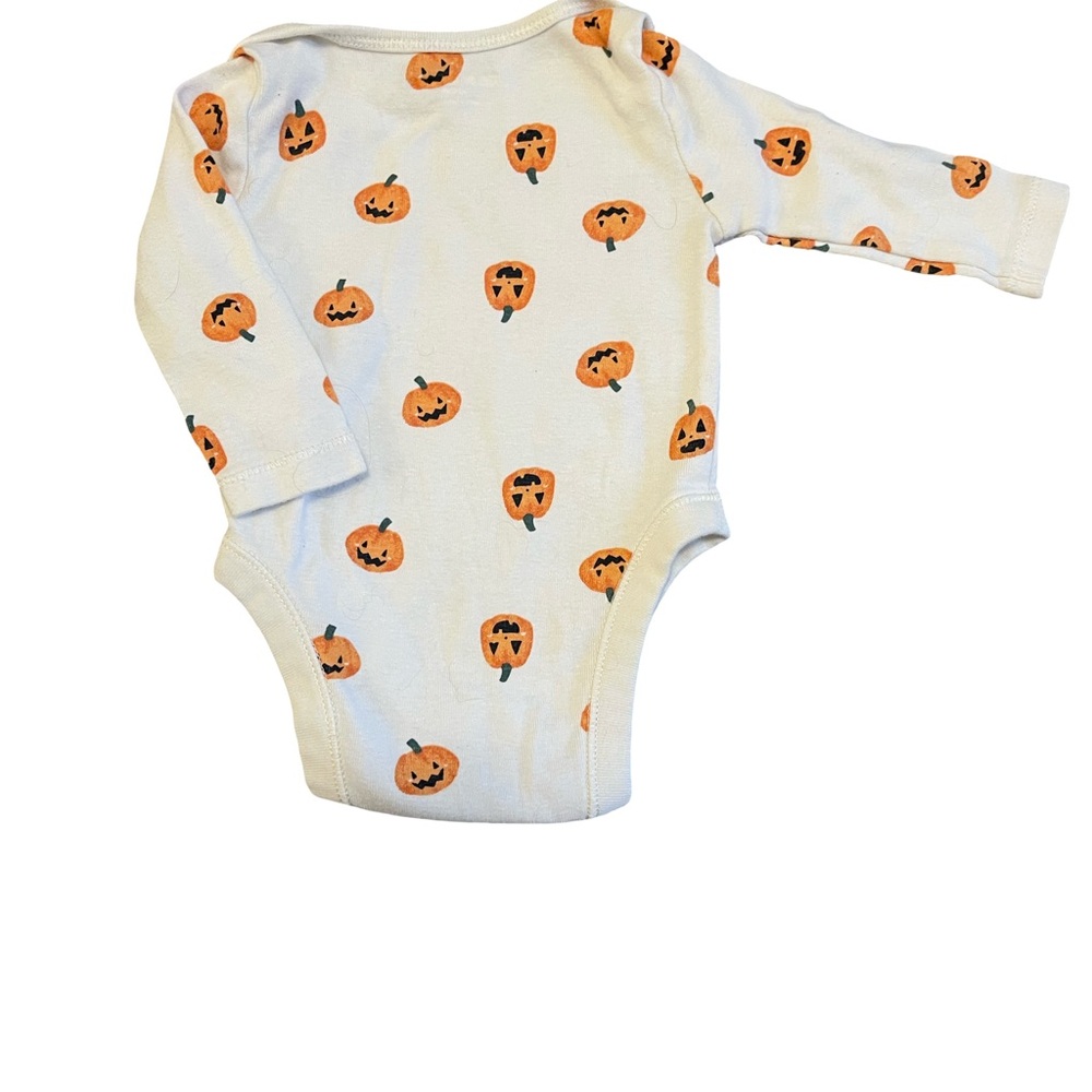 Old Navy White Bodysuit with Orange Pumpkin Print - Picture 3 of 3